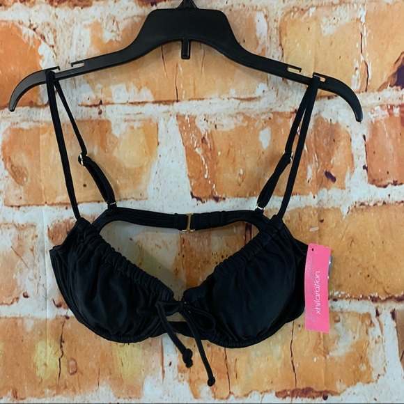 Xhilaration Juniors' Shirred Black Underwire - Picture 5 of 7